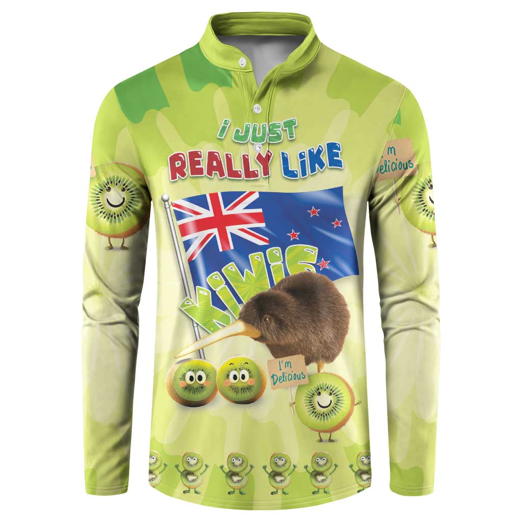 New Zealand Kiwi Button Sweatshirt I Just Really Like Kiwis DT04 Green - Polynesian Pride