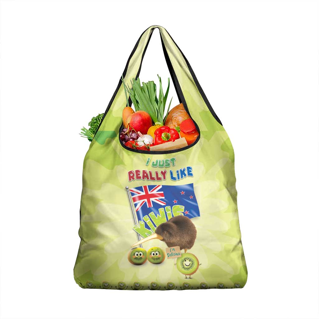 New Zealand Kiwi Grocery Bag I Just Really Like Kiwis DT04 1-pack One Size Green - Polynesian Pride