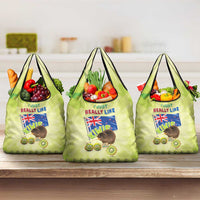 New Zealand Kiwi Grocery Bag I Just Really Like Kiwis DT04 3-pack One Size Green - Polynesian Pride