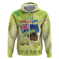 New Zealand Kiwi Hoodie I Just Really Like Kiwis DT04 Zip Hoodie Green - Polynesian Pride