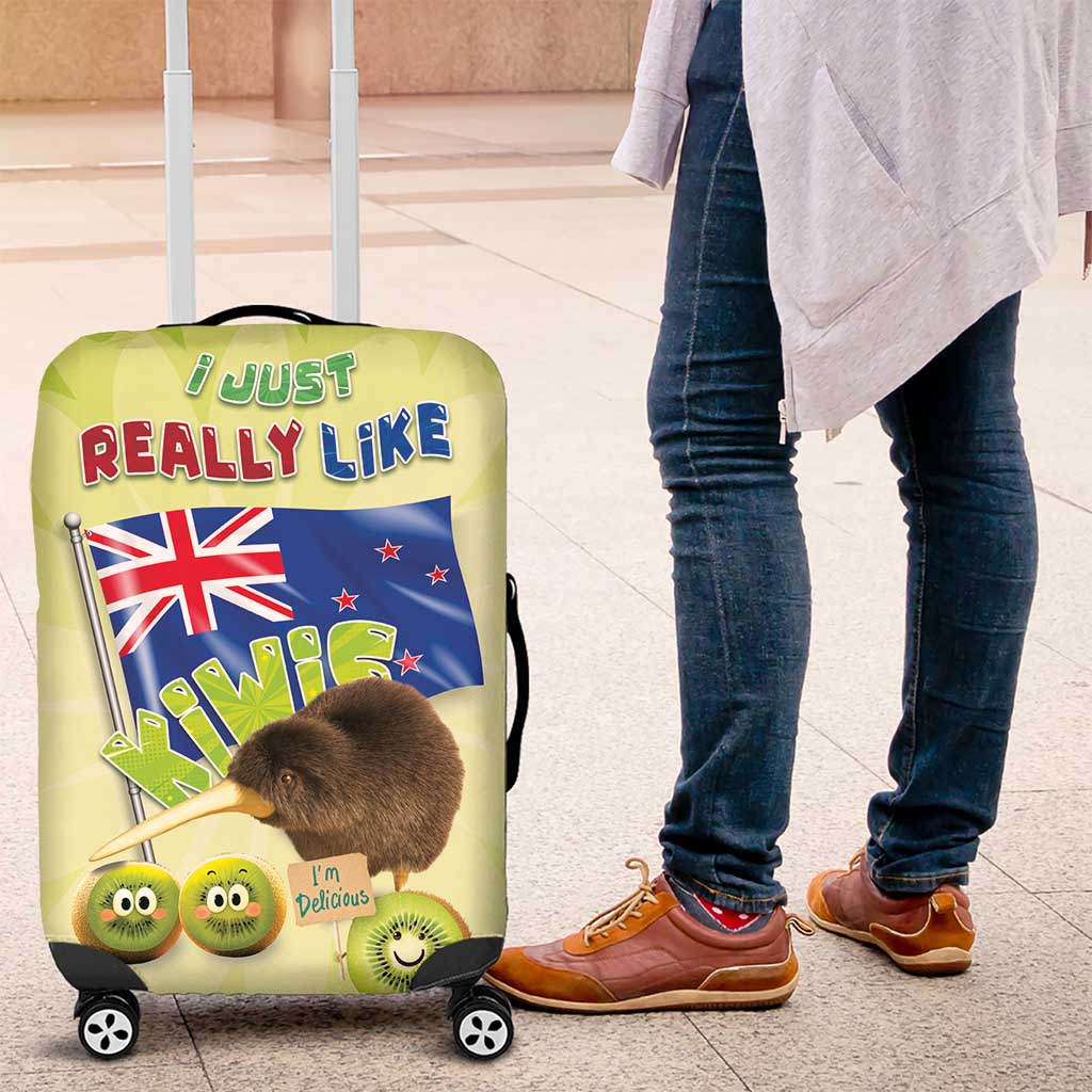 New Zealand Kiwi Luggage Cover I Just Really Like Kiwis DT04 Green - Polynesian Pride