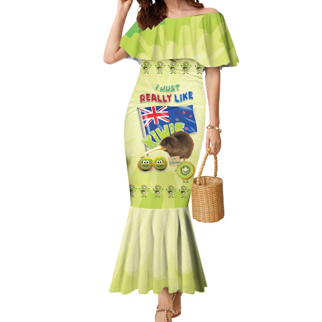 New Zealand Kiwi Mermaid Dress I Just Really Like Kiwis DT04 Women Green - Polynesian Pride