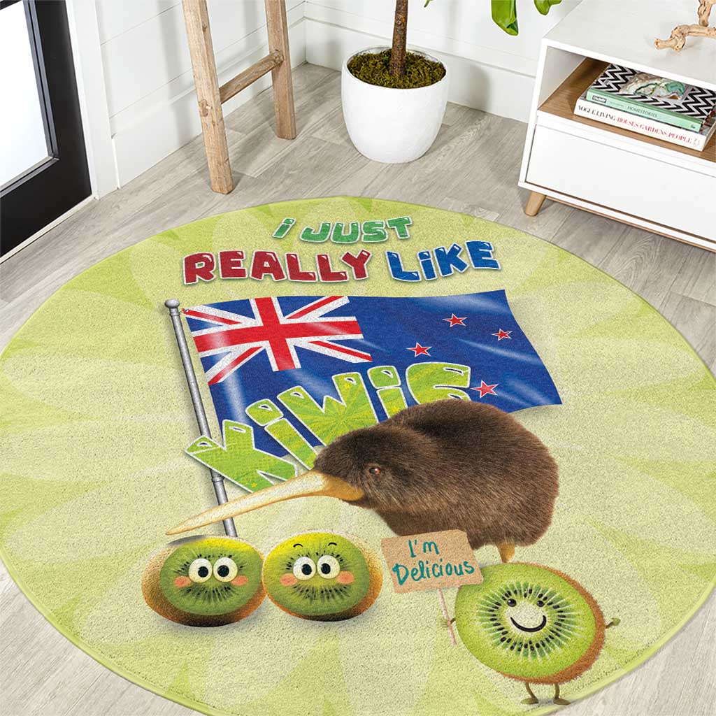 New Zealand Kiwi Round Carpet I Just Really Like Kiwis DT04 Green - Polynesian Pride