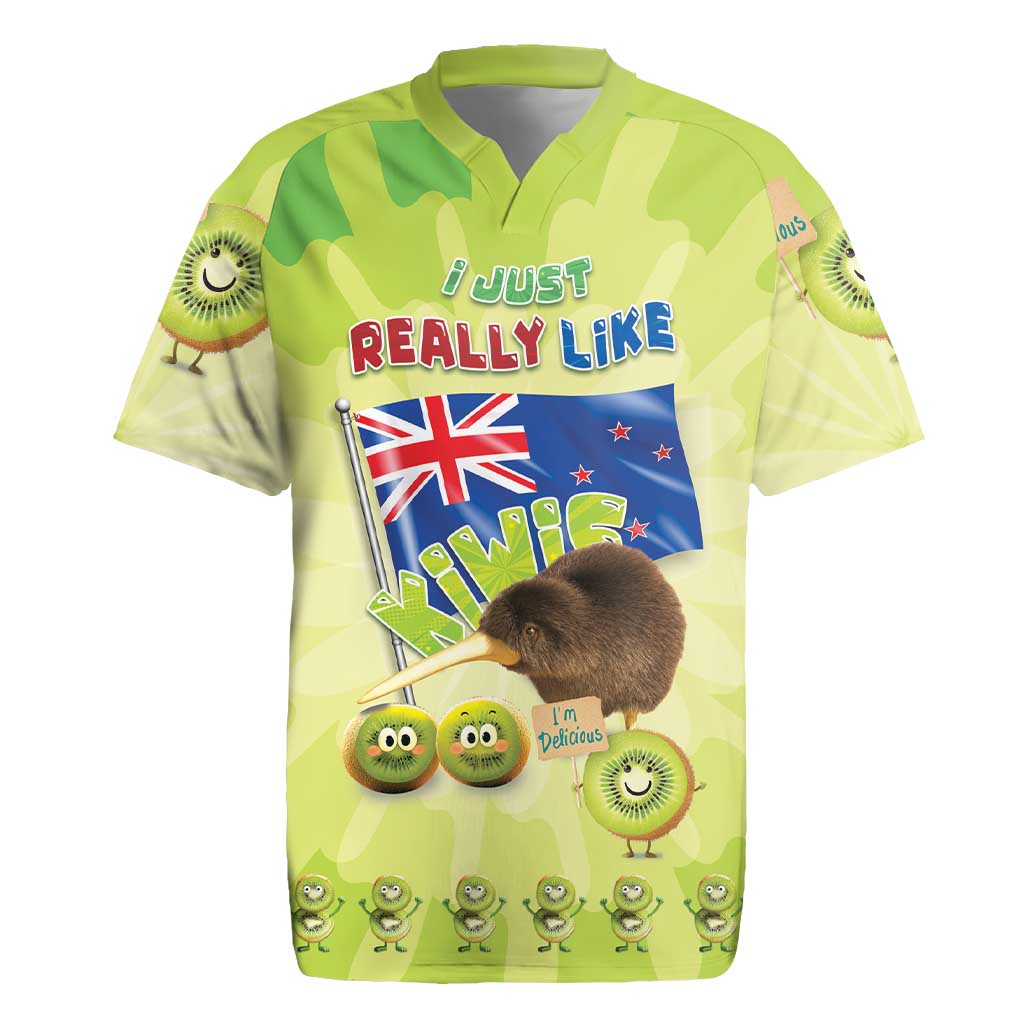New Zealand Kiwi Rugby Jersey I Just Really Like Kiwis DT04 Green - Polynesian Pride