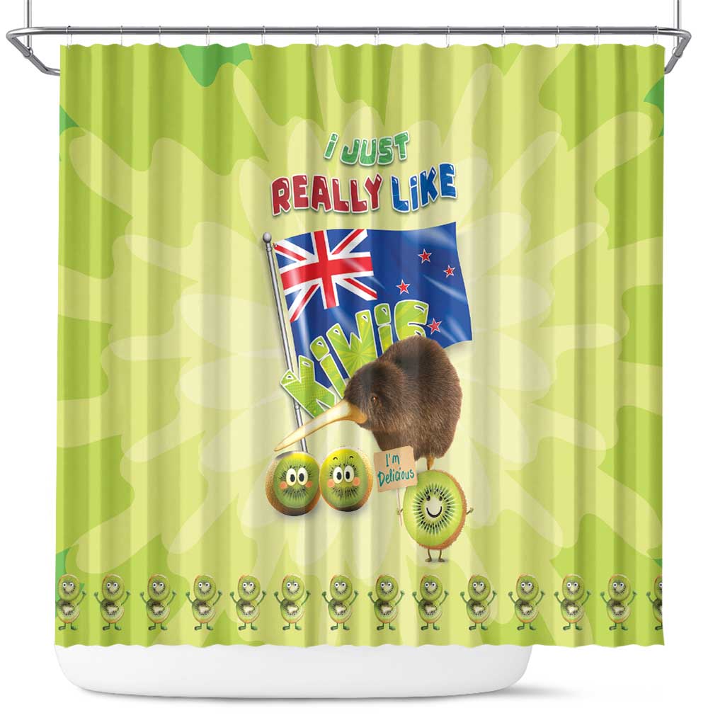 New Zealand Kiwi Shower Curtain I Just Really Like Kiwis DT04 Green - Polynesian Pride