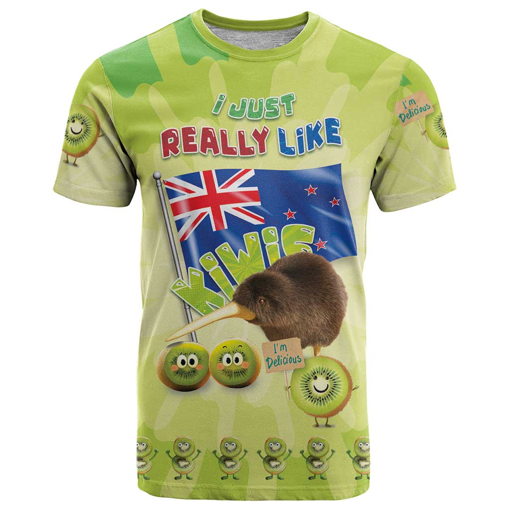 New Zealand Kiwi T Shirt I Just Really Like Kiwis DT04 Green - Polynesian Pride