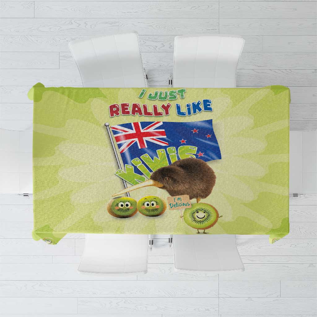 New Zealand Kiwi Tablecloth I Just Really Like Kiwis DT04 Green - Polynesian Pride