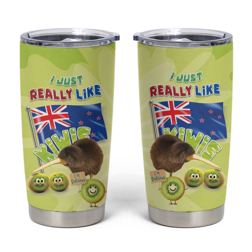 New Zealand Kiwi Tumbler Cup I Just Really Like Kiwis DT04 Green - Polynesian Pride