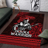 Hawaii Ikaika Warrior Area Rug Hawaiian Tribal Tattoo DT04 Red - Polynesian Pride