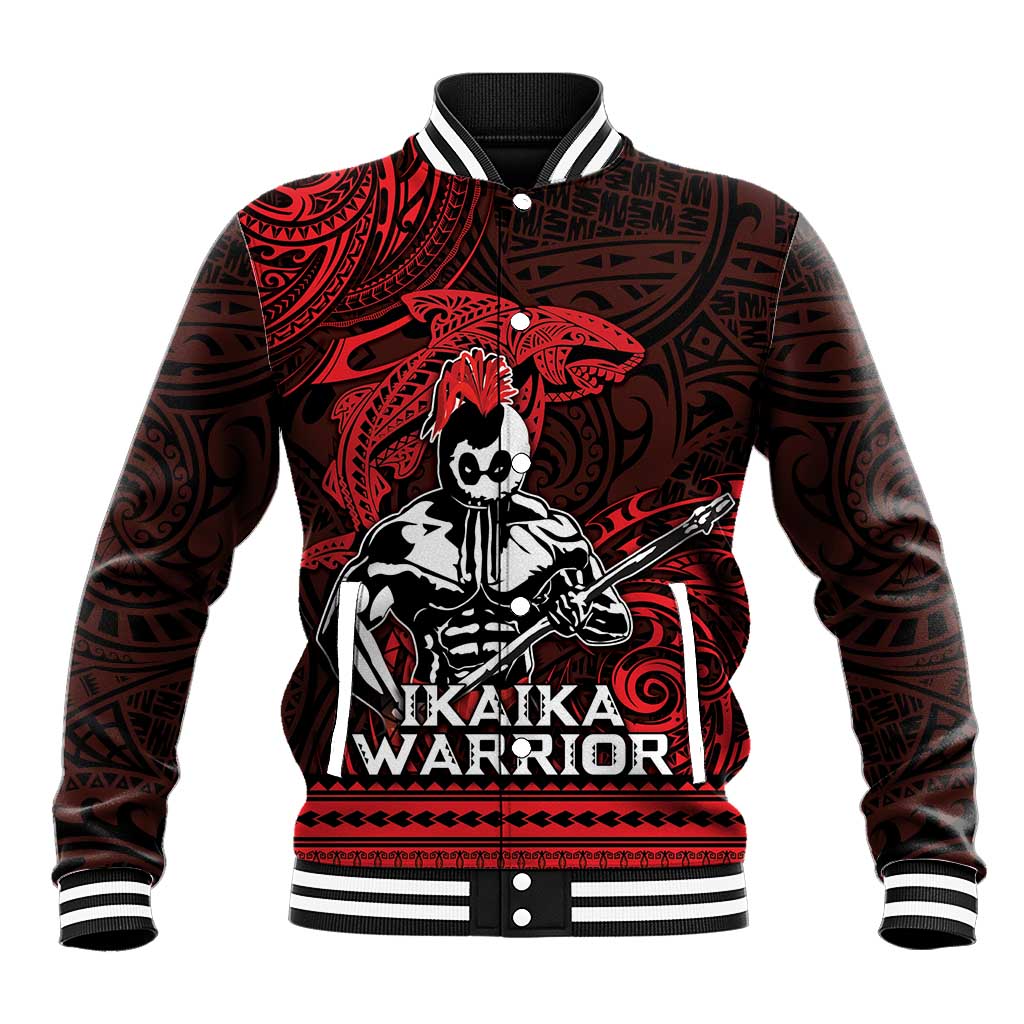 Hawaii Ikaika Warrior Baseball Jacket Hawaiian Tribal Tattoo DT04 Unisex Red - Polynesian Pride