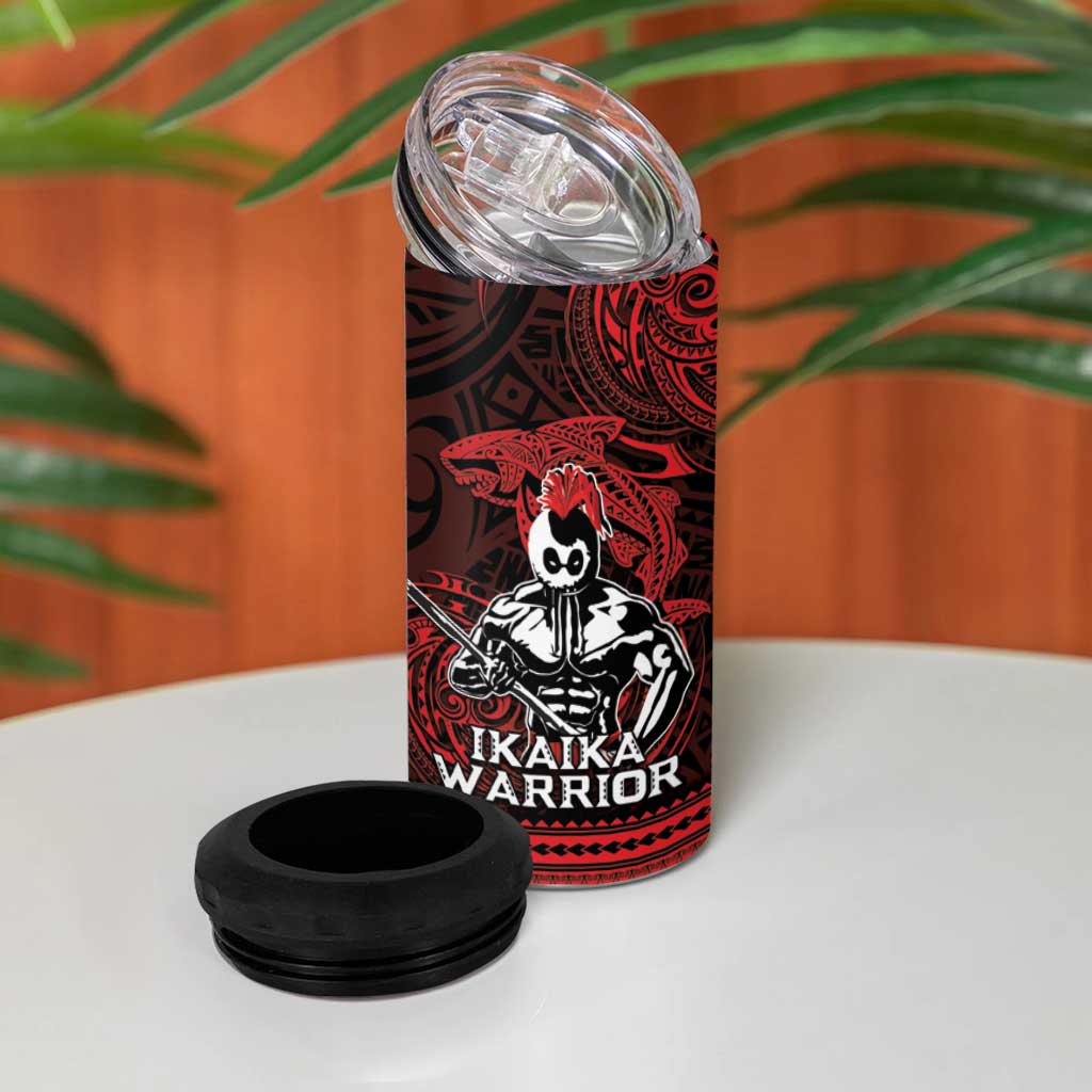 Hawaii Ikaika Warrior 4 in 1 Can Cooler Tumbler Hawaiian Tribal Tattoo DT04 - Polynesian Pride