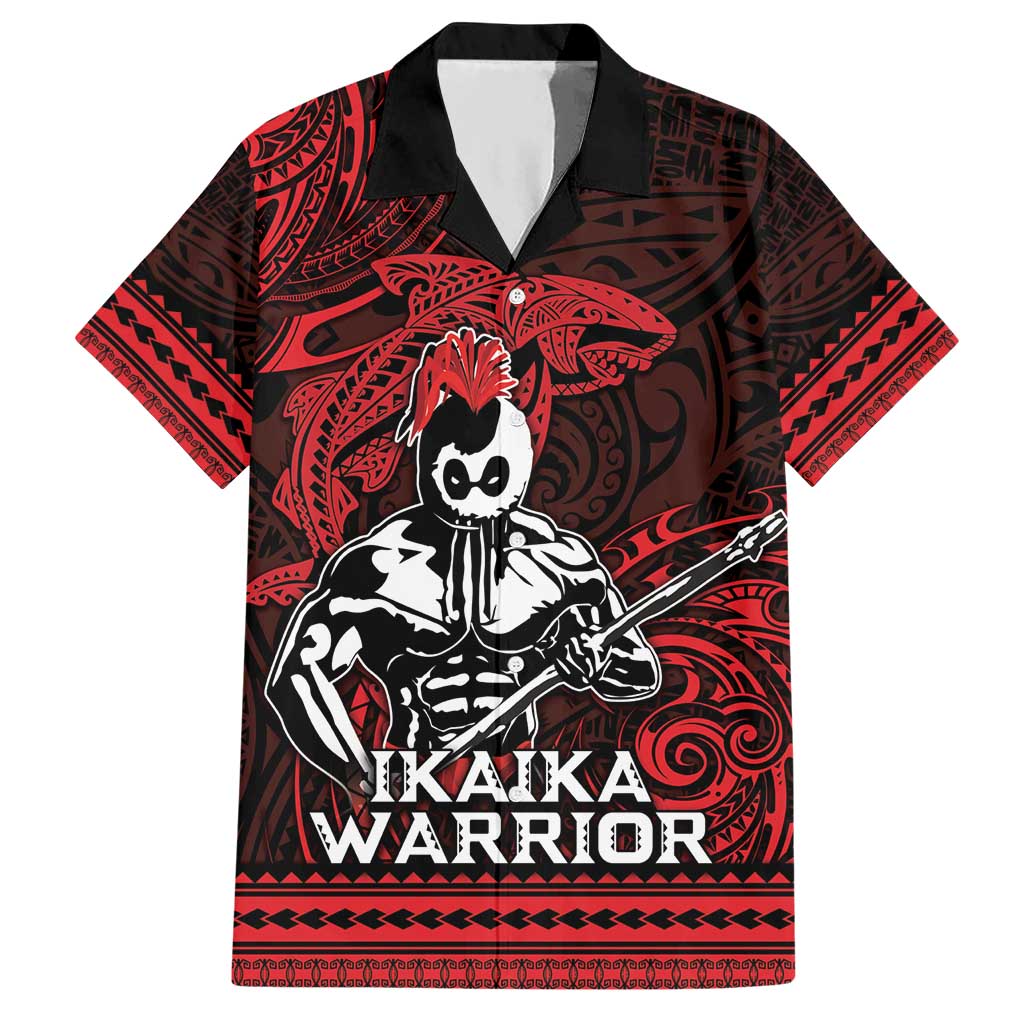 Hawaii Ikaika Warrior Hawaiian Shirt Hawaiian Tribal Tattoo DT04 Red - Polynesian Pride