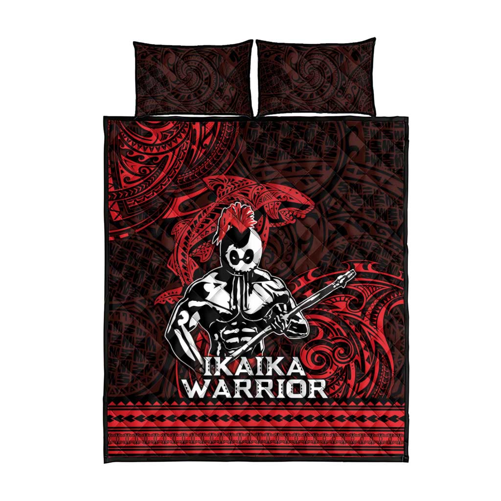Hawaii Ikaika Warrior Quilt Bed Set Hawaiian Tribal Tattoo DT04 - Polynesian Pride
