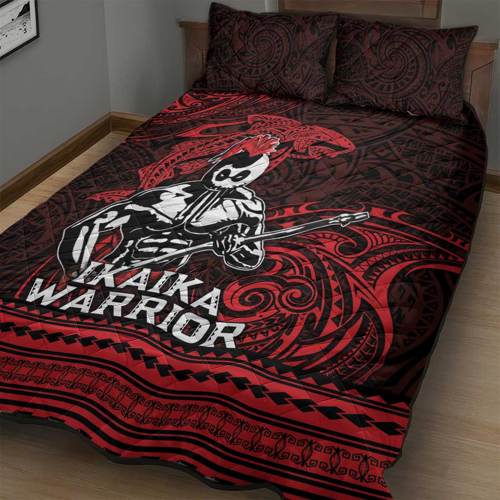 Hawaii Ikaika Warrior Quilt Bed Set Hawaiian Tribal Tattoo DT04 - Polynesian Pride
