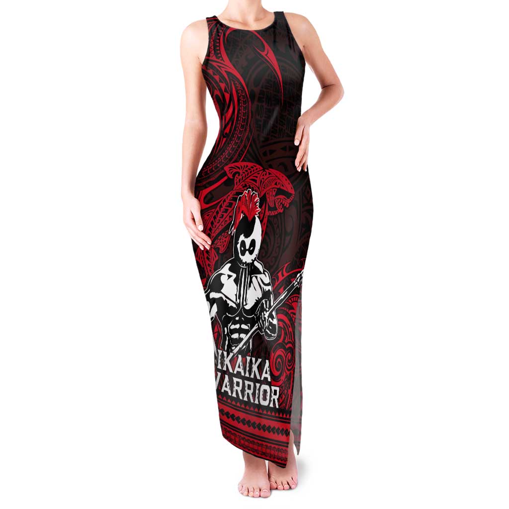 Hawaii Ikaika Warrior Tank Maxi Dress Hawaiian Tribal Tattoo DT04 Women Red - Polynesian Pride