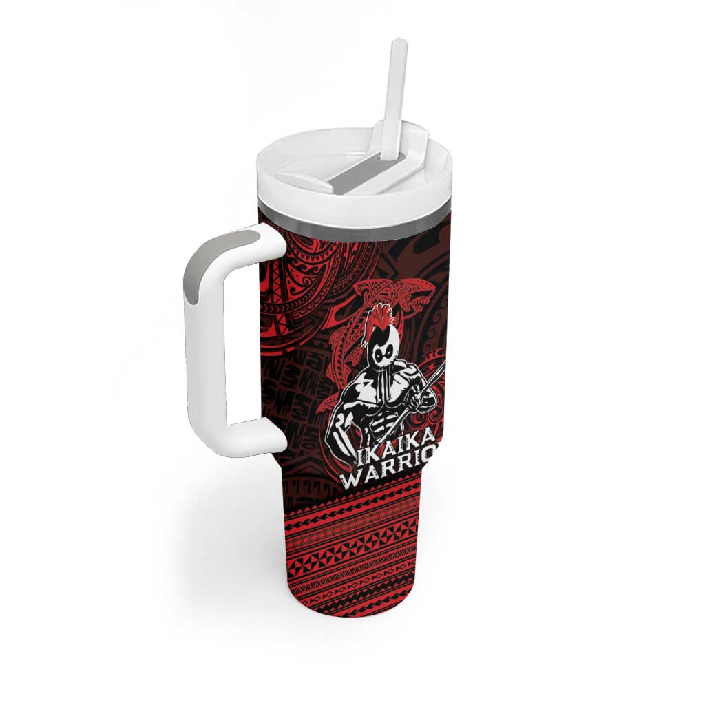 Hawaii Ikaika Warrior Tumbler With Handle Hawaiian Tribal Tattoo DT04 - Polynesian Pride