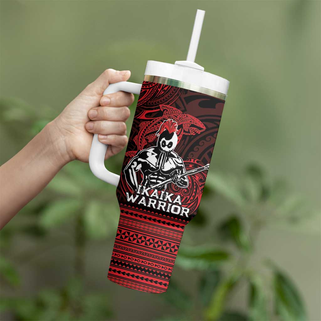 Hawaii Ikaika Warrior Tumbler With Handle Hawaiian Tribal Tattoo DT04 - Polynesian Pride