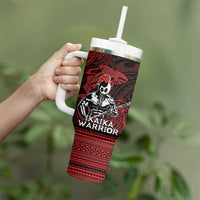 Hawaii Ikaika Warrior Tumbler With Handle Hawaiian Tribal Tattoo DT04 - Polynesian Pride
