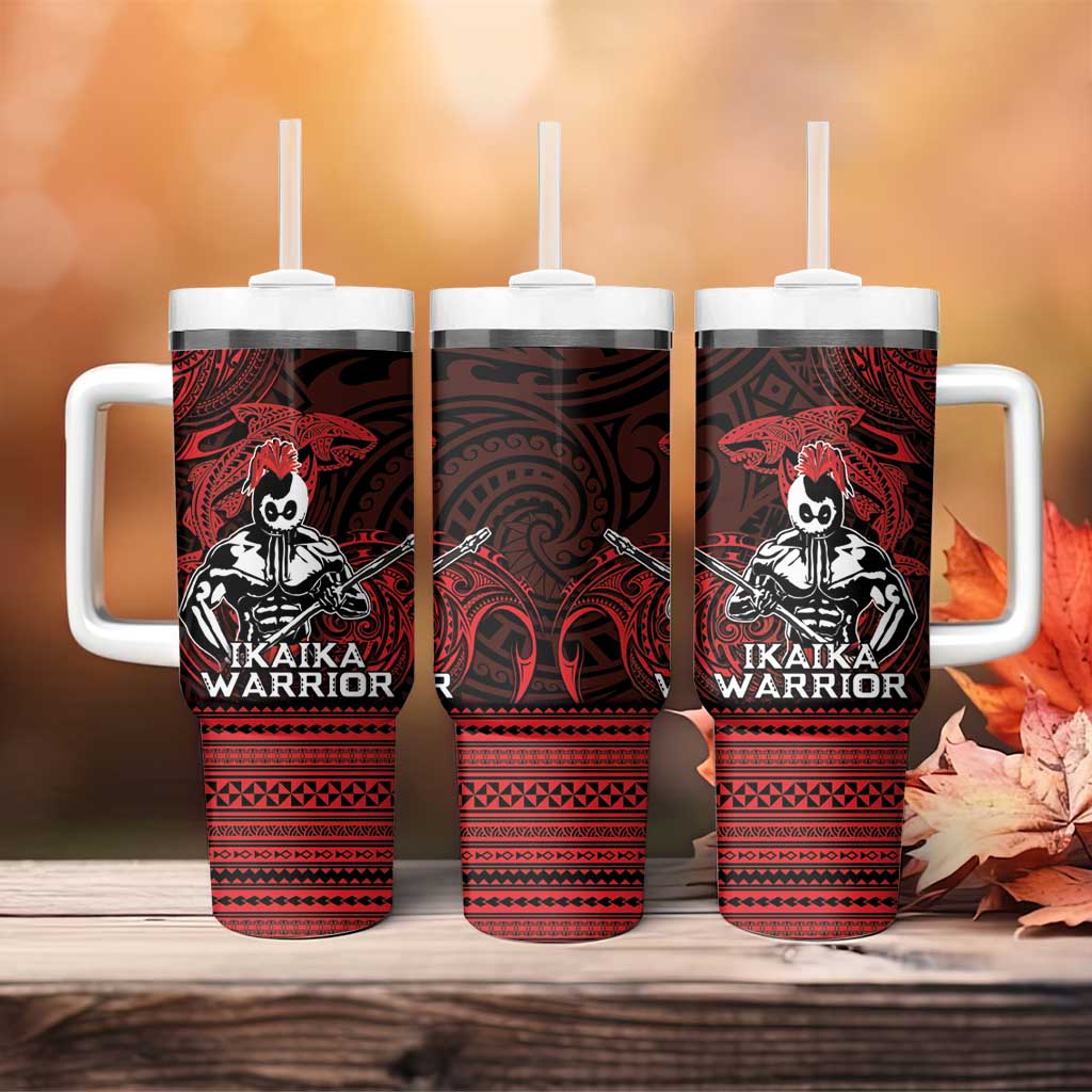 Hawaii Ikaika Warrior Tumbler With Handle Hawaiian Tribal Tattoo DT04 - Polynesian Pride
