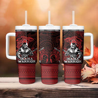 Hawaii Ikaika Warrior Tumbler With Handle Hawaiian Tribal Tattoo DT04 - Polynesian Pride