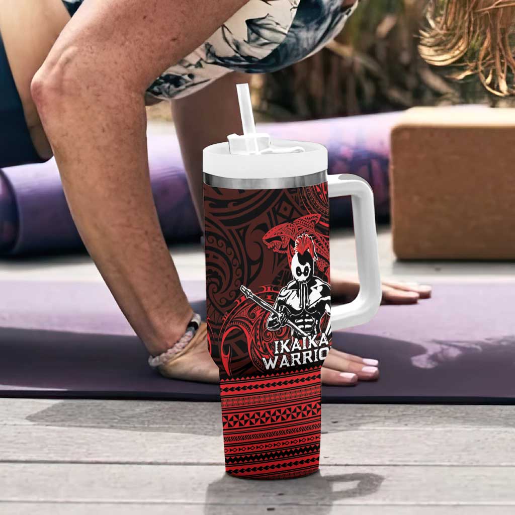 Hawaii Ikaika Warrior Tumbler With Handle Hawaiian Tribal Tattoo DT04 - Polynesian Pride