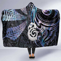 New Zealand Aotearoa Hooded Blanket Maori Hei Manaia Purple Paua Shell DT04 One Size Purple - Polynesian Pride