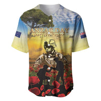 New Zealand ANZAC Day Baseball Jersey The Ode Remembrance And Poppy DT04 Yellow - Polynesian Pride