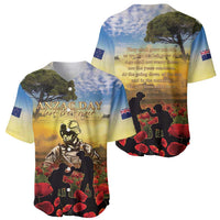 New Zealand ANZAC Day Baseball Jersey The Ode Remembrance And Poppy DT04 - Polynesian Pride