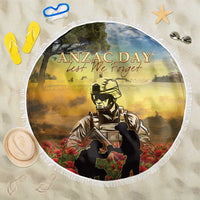 New Zealand ANZAC Day Beach Blanket The Ode Remembrance And Poppy DT04 One Size 150cm Yellow - Polynesian Pride