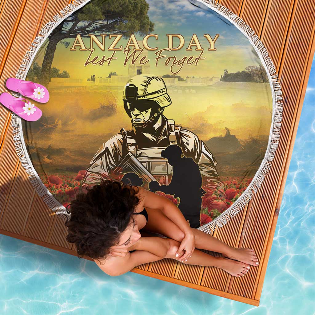 New Zealand ANZAC Day Beach Blanket The Ode Remembrance And Poppy DT04 - Polynesian Pride