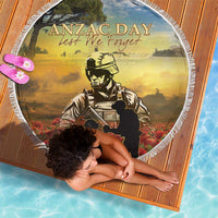 New Zealand ANZAC Day Beach Blanket The Ode Remembrance And Poppy DT04 - Polynesian Pride