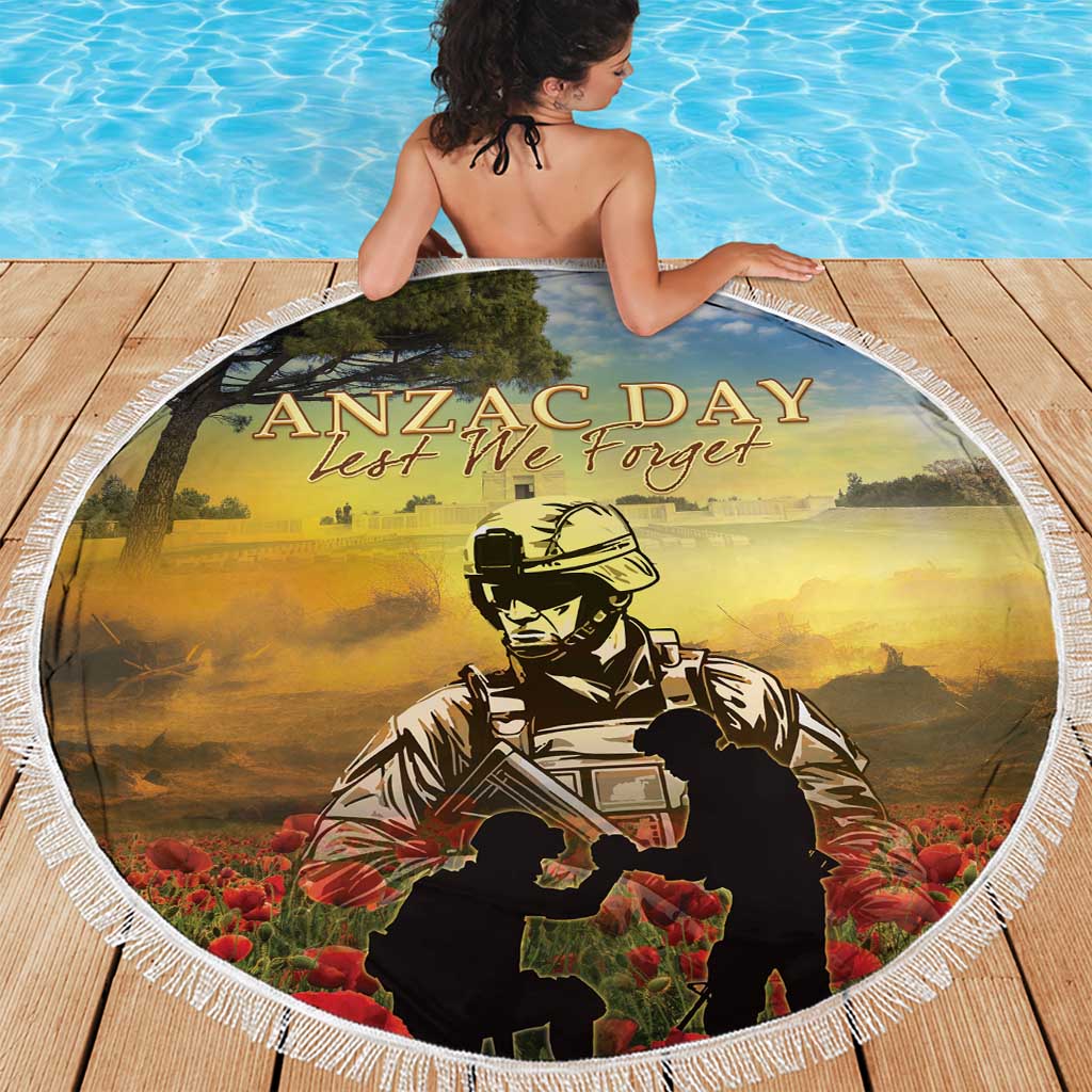 New Zealand ANZAC Day Beach Blanket The Ode Remembrance And Poppy DT04 - Polynesian Pride