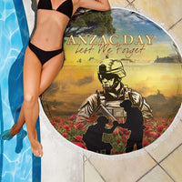 New Zealand ANZAC Day Beach Blanket The Ode Remembrance And Poppy DT04 - Polynesian Pride