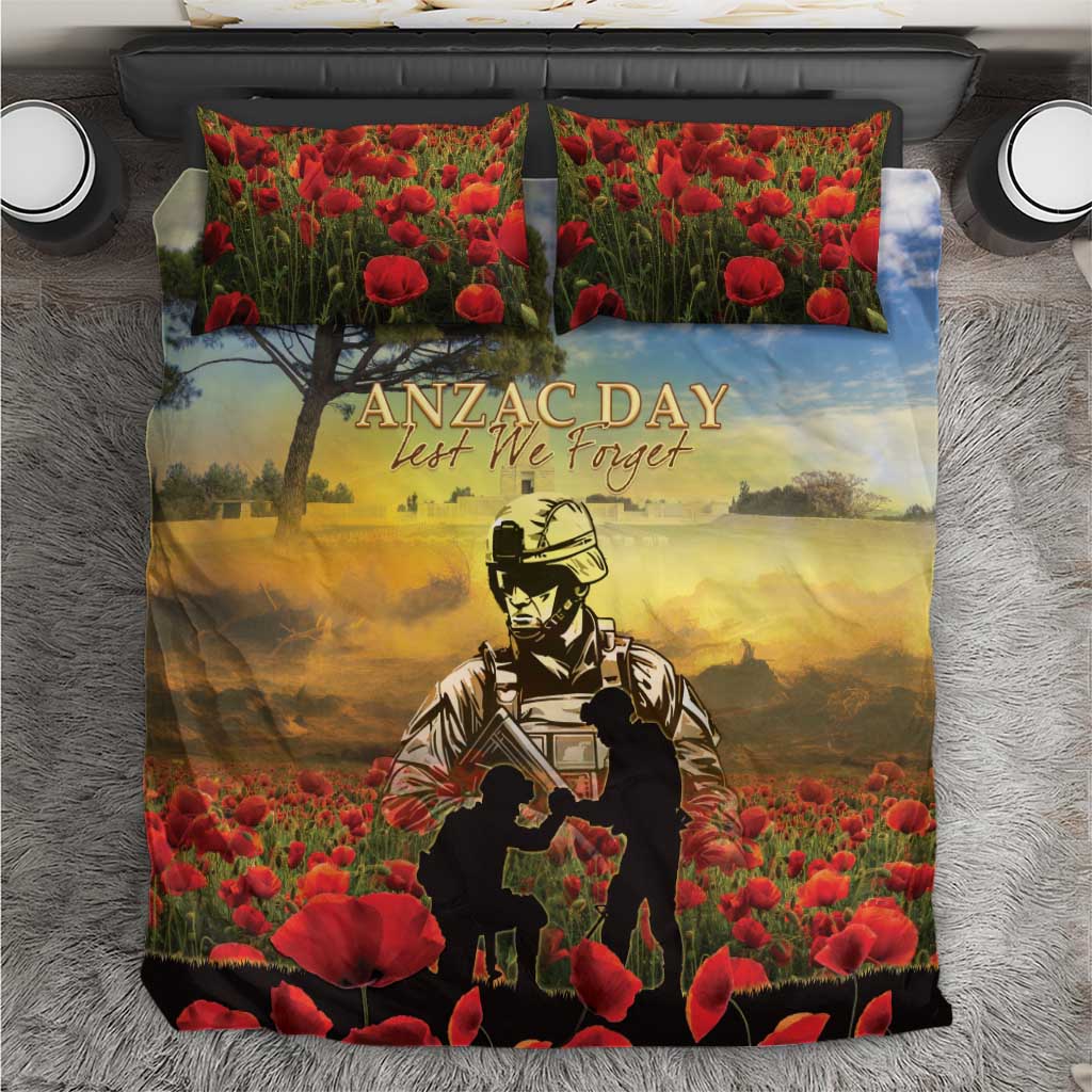 New Zealand ANZAC Day Bedding Set The Ode Remembrance And Poppy DT04 Yellow - Polynesian Pride