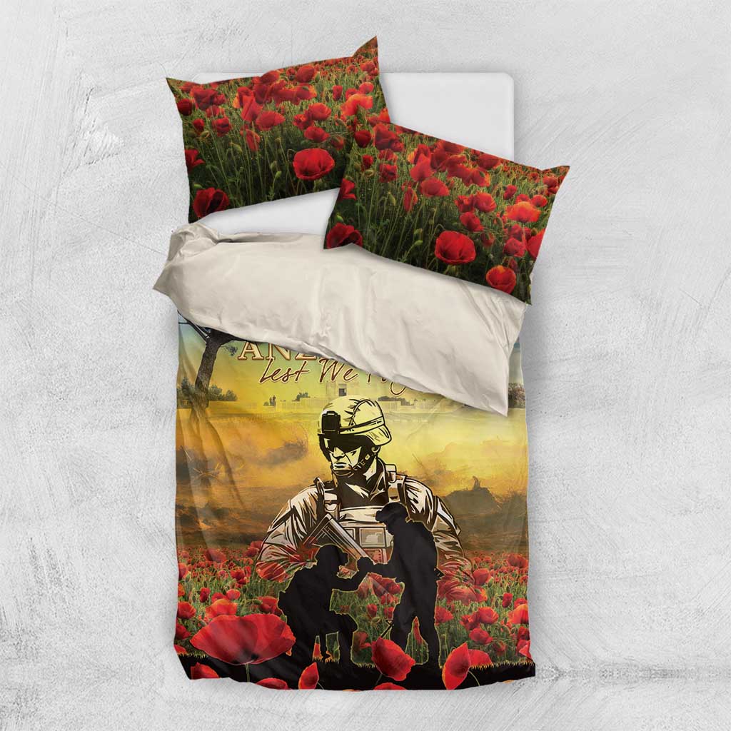 New Zealand ANZAC Day Bedding Set The Ode Remembrance And Poppy DT04 US Twin 172cm x 218cm Yellow - Polynesian Pride