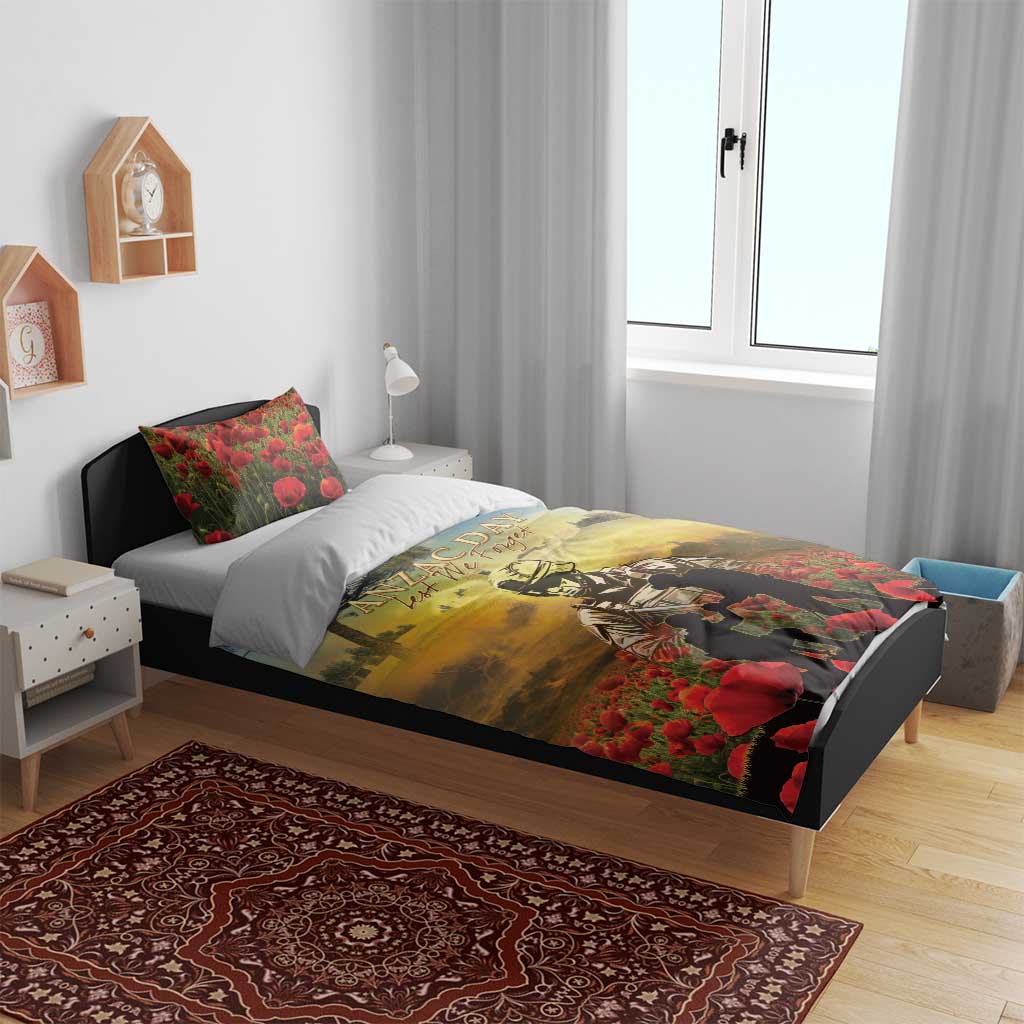 New Zealand ANZAC Day Bedding Set The Ode Remembrance And Poppy DT04 - Polynesian Pride