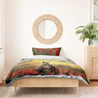 New Zealand ANZAC Day Bedding Set The Ode Remembrance And Poppy DT04 - Polynesian Pride