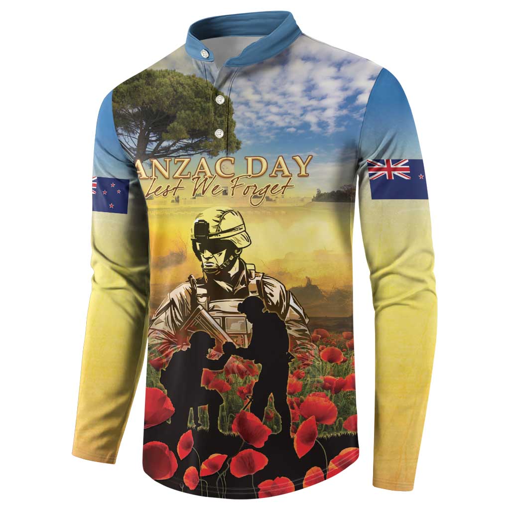 New Zealand ANZAC Day Button Sweatshirt The Ode Remembrance And Poppy DT04 - Polynesian Pride