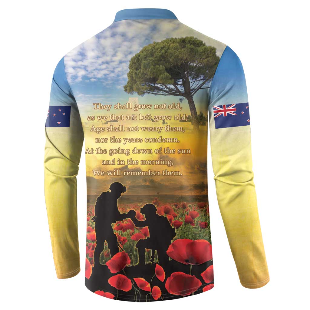 New Zealand ANZAC Day Button Sweatshirt The Ode Remembrance And Poppy DT04 - Polynesian Pride