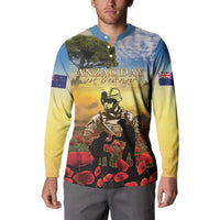 New Zealand ANZAC Day Button Sweatshirt The Ode Remembrance And Poppy DT04 - Polynesian Pride