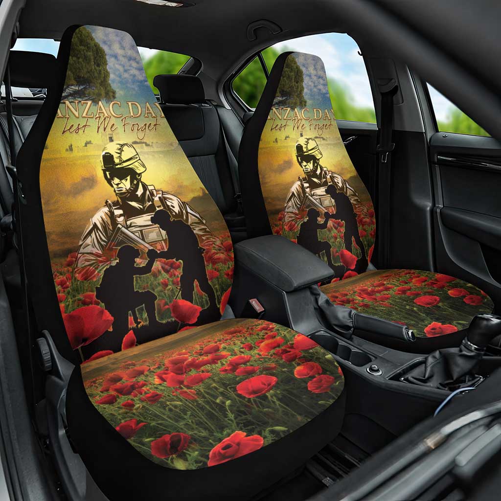 New Zealand ANZAC Day Car Seat Cover The Ode Remembrance And Poppy DT04 One Size Yellow - Polynesian Pride