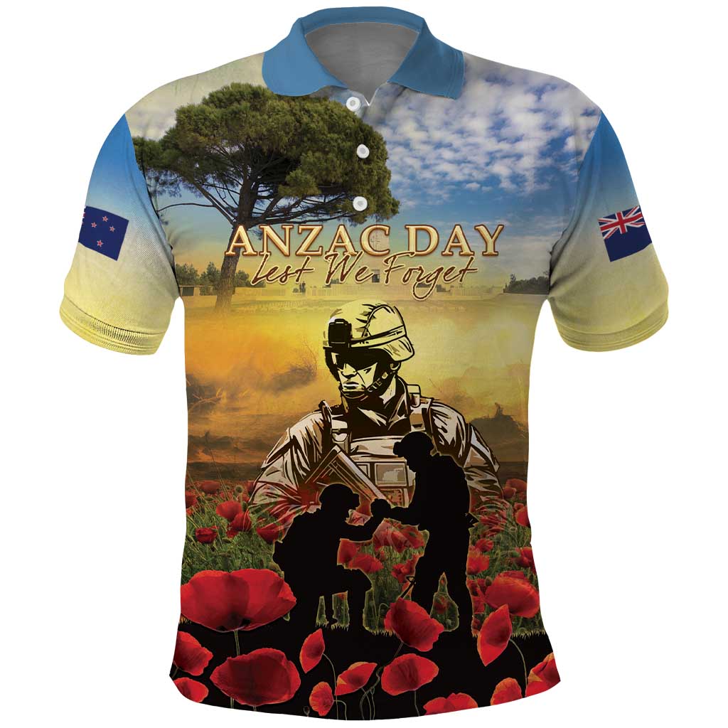 New Zealand ANZAC Day Polo Shirt The Ode Remembrance And Poppy DT04 Yellow - Polynesian Pride