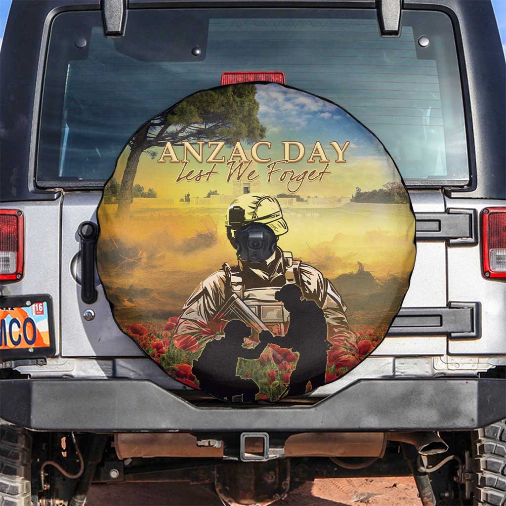 New Zealand ANZAC Day Spare Tire Cover The Ode Remembrance And Poppy DT04 Yellow - Polynesian Pride