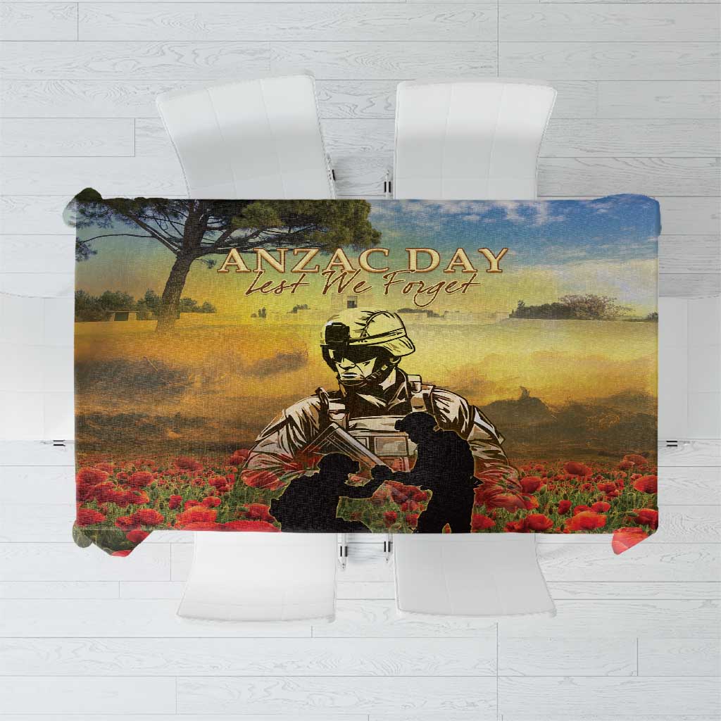New Zealand ANZAC Day Tablecloth The Ode Remembrance And Poppy DT04 Yellow - Polynesian Pride