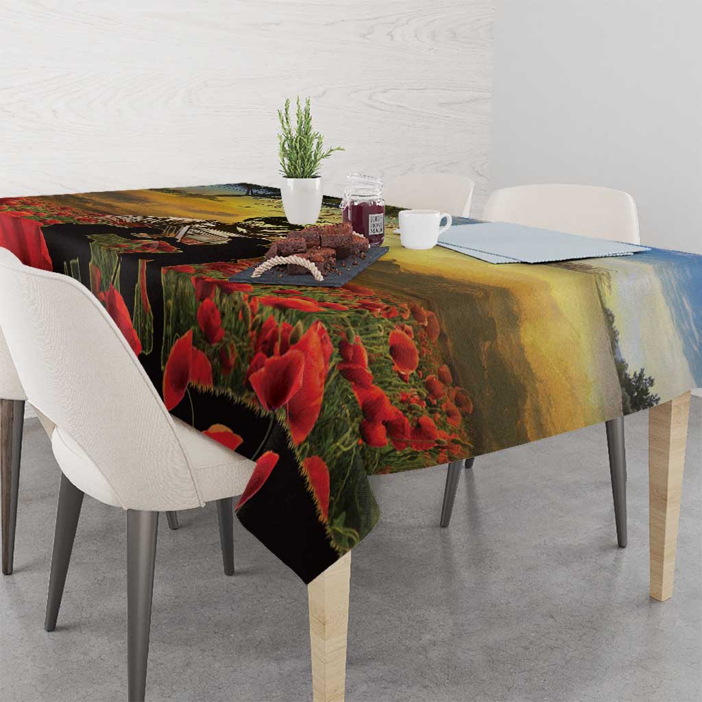 New Zealand ANZAC Day Tablecloth The Ode Remembrance And Poppy DT04 - Polynesian Pride
