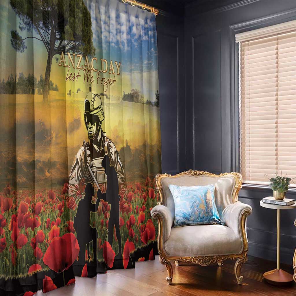 New Zealand ANZAC Day Window Curtain The Ode Remembrance And Poppy DT04 - Polynesian Pride