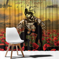 New Zealand ANZAC Day Window Curtain The Ode Remembrance And Poppy DT04 - Polynesian Pride