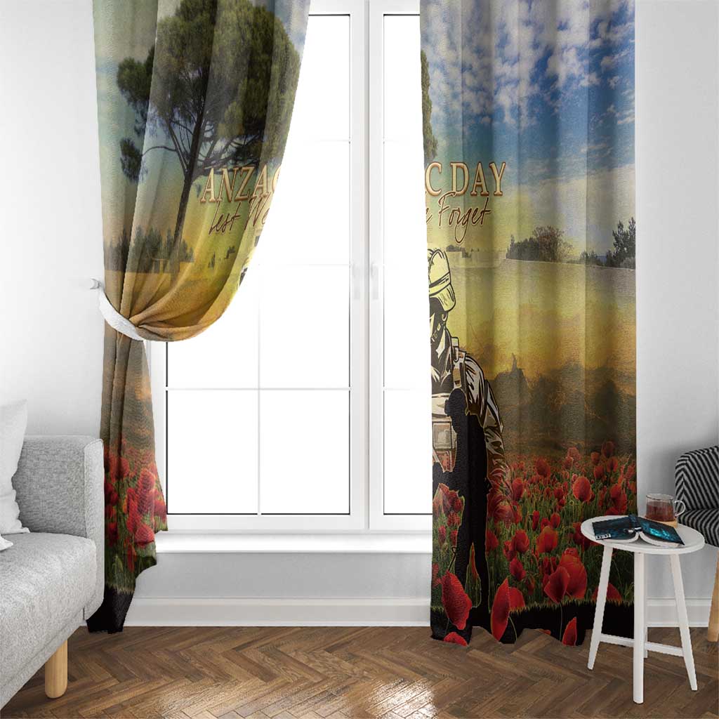 New Zealand ANZAC Day Window Curtain The Ode Remembrance And Poppy DT04 - Polynesian Pride