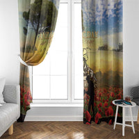 New Zealand ANZAC Day Window Curtain The Ode Remembrance And Poppy DT04 - Polynesian Pride