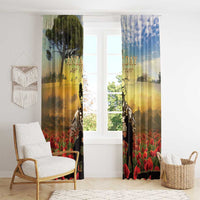 New Zealand ANZAC Day Window Curtain The Ode Remembrance And Poppy DT04 - Polynesian Pride